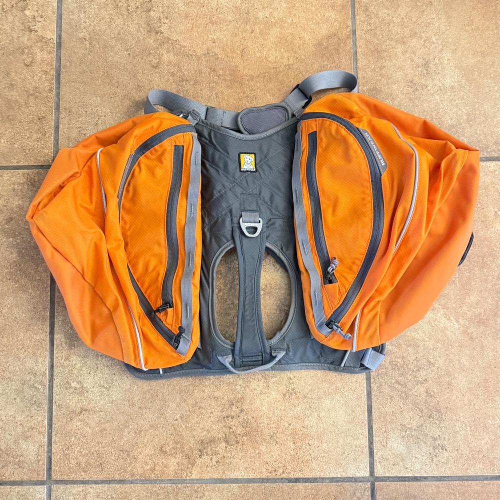 Ruffwear Approach Dog Backpack Hiking Pack Orange Grey Size L/XL